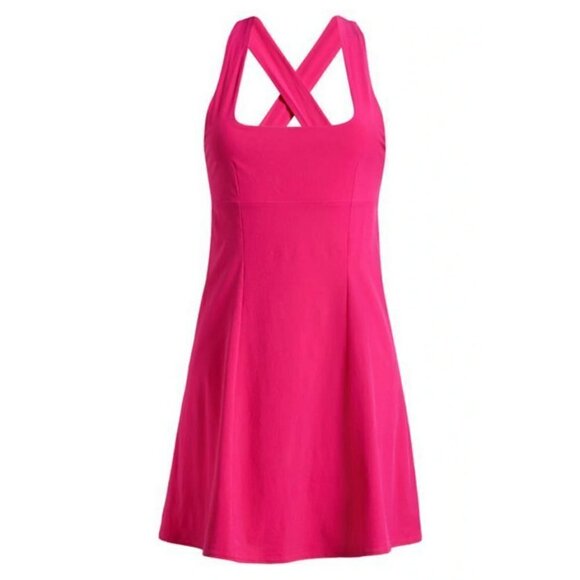 💕OUTDOOR VOICES💕 Cross Back Tennis Minidress ~ PItaya Pink Large L NWT - Picture 7 of 14